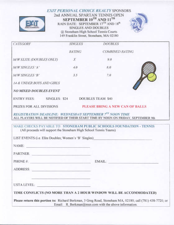 tournament sign up sheet